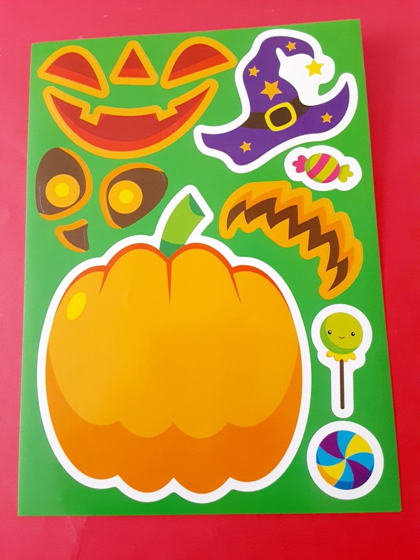Halloween activity jack-o-lantern sticker sheet