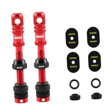 Image of 2x Bike Tubeless Presta Air Valve Stem and Valve Stem Caps for Mountain Bike