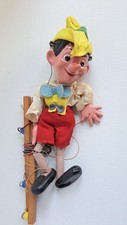 Vintage Pelham Puppet Marionette 60s England Pinocchio Wooden Read TANGLED As-Is