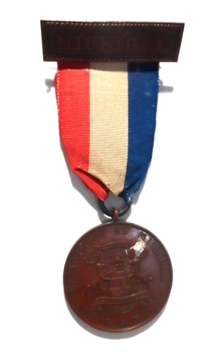 Beautiful  1890 Michigan 24th Encampment GAR Badge, Near Mint Condition!! L@@K!!