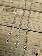 Handmade Sterling Silver Daisy Necklace Earrings  Bracelet Set Signed Nizhoni