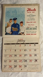 1963 Calendar..HOOD’S MILK INC..St Petersburg Florida..