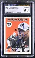 Darrell Russell Signed 2000 Fleer Tradition Card #222 Raiders CGC AU JSA 9 Auto