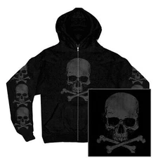 Skull and Crossbones Zip-Up Hooded Sweatshirt