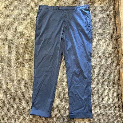 Sid Mashburn Mens 38x32 Pants Straight Cotton Silk Blend Casual Preppy Golf Blue