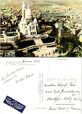 En Avion Sur Paris, France Postcards used 55951