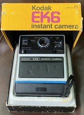 Vintage 1976 Kodak EK6 Instant Camera with Original Box - Untested Made In USA