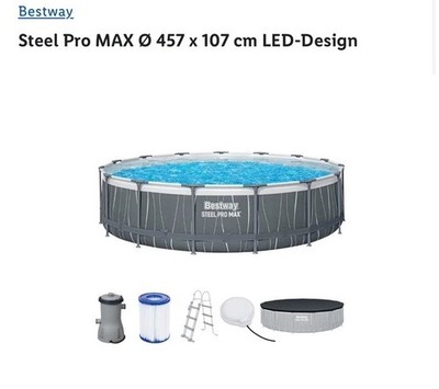 Neu, OVP: Bestway Steel Pro MAX Frame Pool Komplett-Set m. Filterpumpe 457 x 107