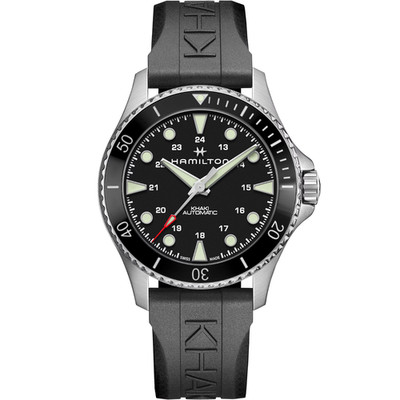 Hamilton Khaki Navy Scuba Auto Black Dial & Rubber Strap 43 mm Watch - H82515330
