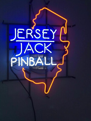 Jersey Jack Pinball Beer 20''x16'' Neon Sign Lamp Light Decor Artwork Room Bar EY
