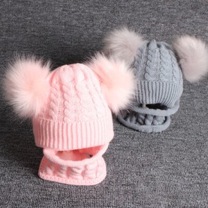 fur bobble hat and scarf