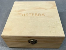 doTERRA Essential Oil Storage Box 25 Slot Wood Lavender Peppermint Vial Dropper