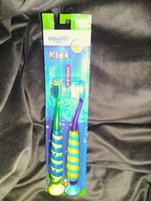 2 Pk EQUATE Kids Soft Bristle Toothbrushes Brand New Yellow/Blue/Purple/Green