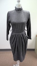 Vintage T Juniors Long Sleeve Turtleneck Grey Dress Acrylic Size 3