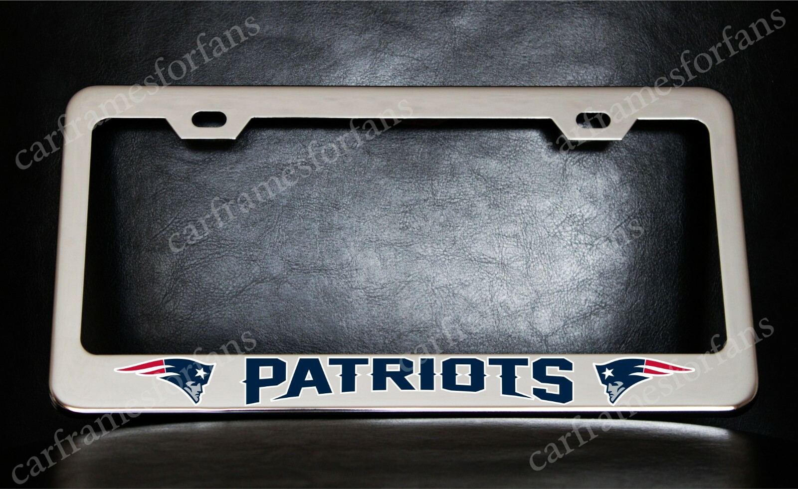 "New England Patriots" License Plate Frame, Custom Made of Chrome