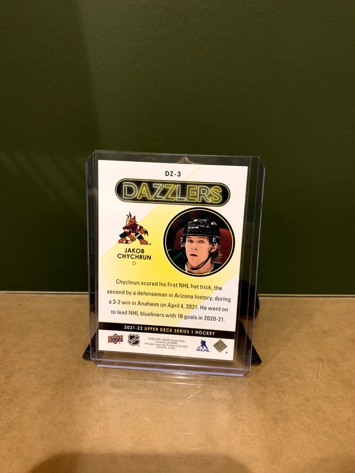 2021-22 Upper Deck Series 1 Jakob Chychrun Purple Dazzlers DZ-3 - Image 2 of 2
