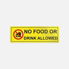 No Food Or Drink Allowed Vinyl Sticker Decal