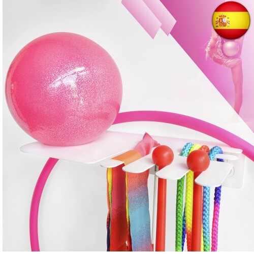 Soporte de Pared para Gimnasia Rítmica. Pelota, maza, aro, Cinta, Cuerda