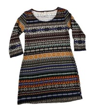 Autumn Patterned Knit Sweater Dress by Pink Blush Womens Small
