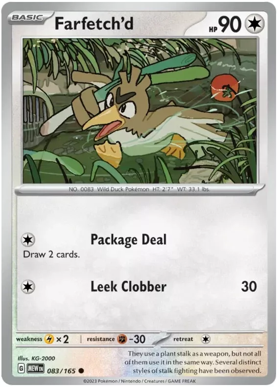 Check the actual price of your Farfetch'd Pokemon card on