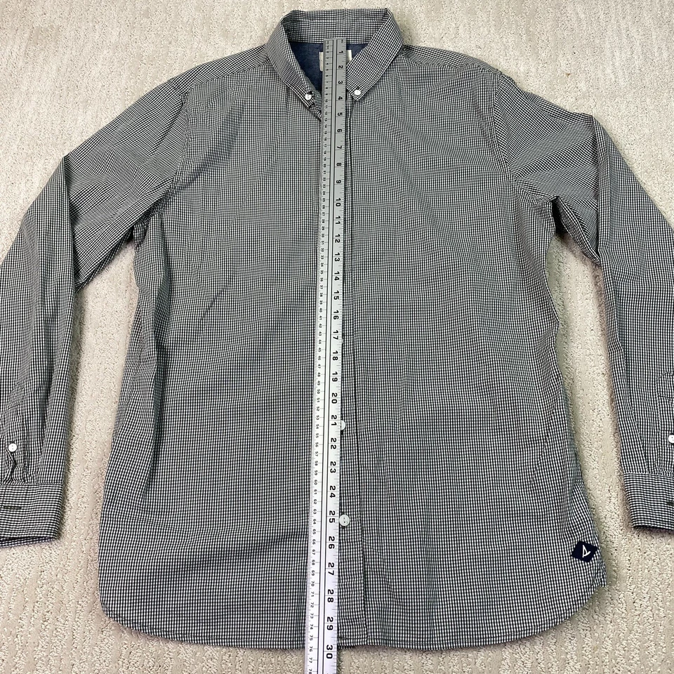 Рубашка Sperry на пуговицах мужская большая серая белая клетчатая с длинным рукавом - Изображение 3 из 4