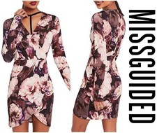MISSGUIDED SEXY HARNESS FLORAL WRAP DRESS Sz 4 UK 8 NWT NORDSTROM
