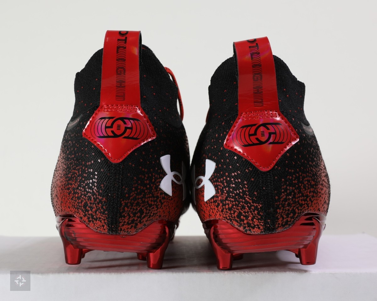 Under Armour Spotlight Lux MC Black Red Football Cleats Size 13