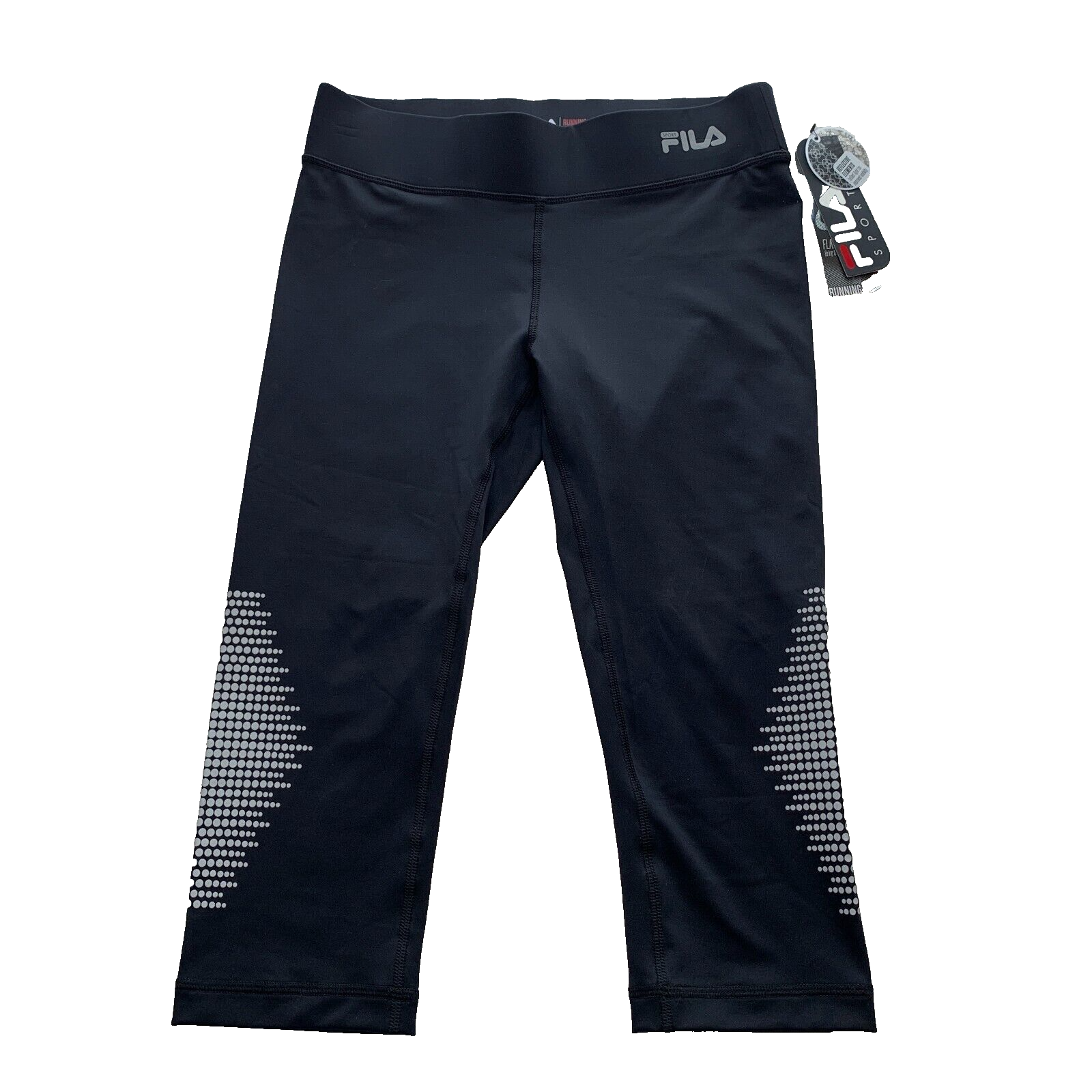 Pantaloncini donna XS Fila Sport neri elementi riflettenti corsa atletica NUOVI Z1