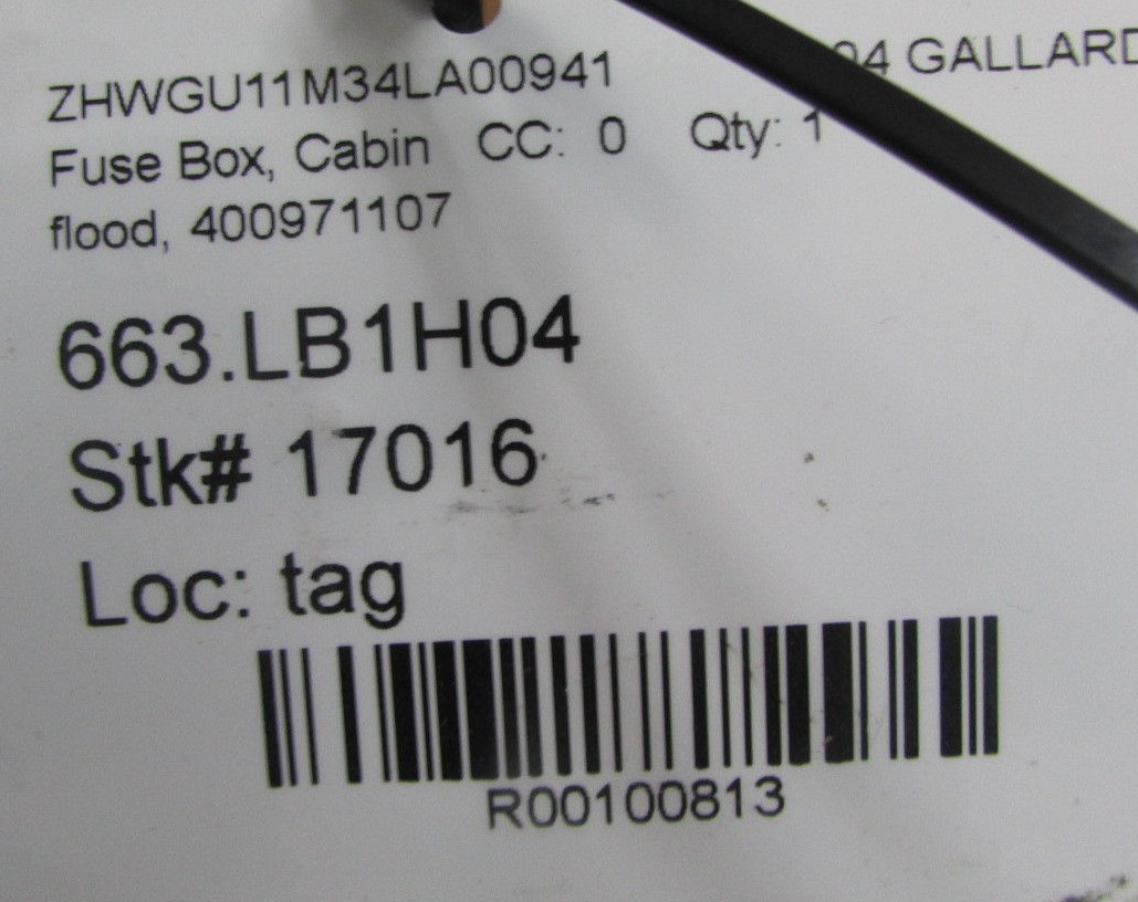 Lamborghini Gallardo, Coupe, Relay Wire Harness, Used, P/N 400971107