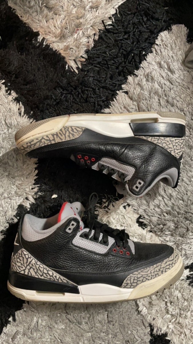 Nike Air Jordan 3 Retro OG Black Cement Grey 2018 Size 10 854262