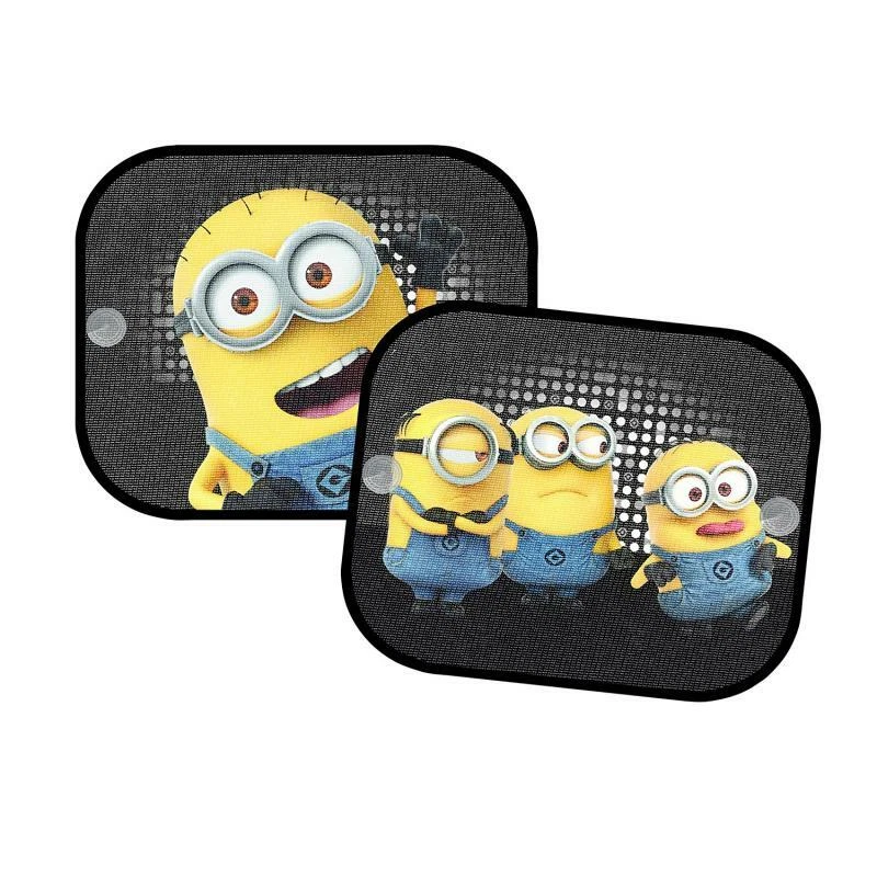KAUFMANN 2x Minions Auto Sonnenschutz Kinder Seitenschutz Sonnenblende universal 36x44cm