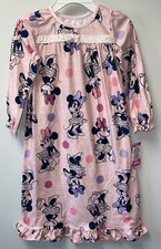  NWT Disney Minnie Size 6 Junior Minnie Flannel Granny Nightgown Pajamas
