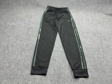 Adidas Athletic Pant Womens Size Medium Black Green Stripe