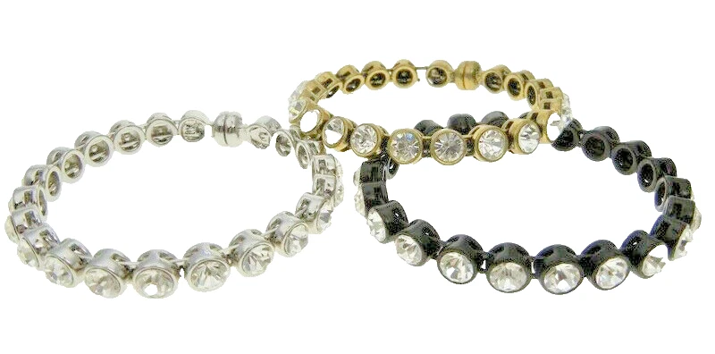 Brazalete magnético Chicos Gunmetal negro claro blanco cristal piedra nuevo Foto 4 de 4