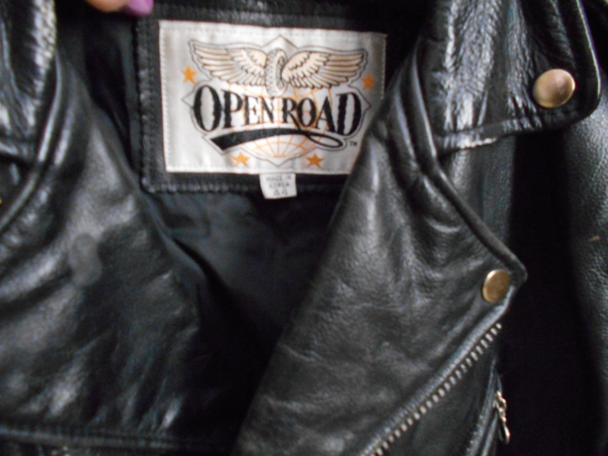 MAN'S SIZE 44 VINTAGE STYLE OPEN ROAD LEATHER MOTORCYCLE MAN'S SIZE 44 VINTAGE STYLE OPEN ROAD LEATHER MOTORCYCLE