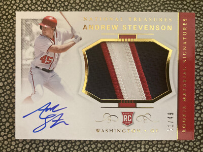 2018 National Treasures Andrew Stevenson RC Auto #21/49 Gold 3 Color Patch 