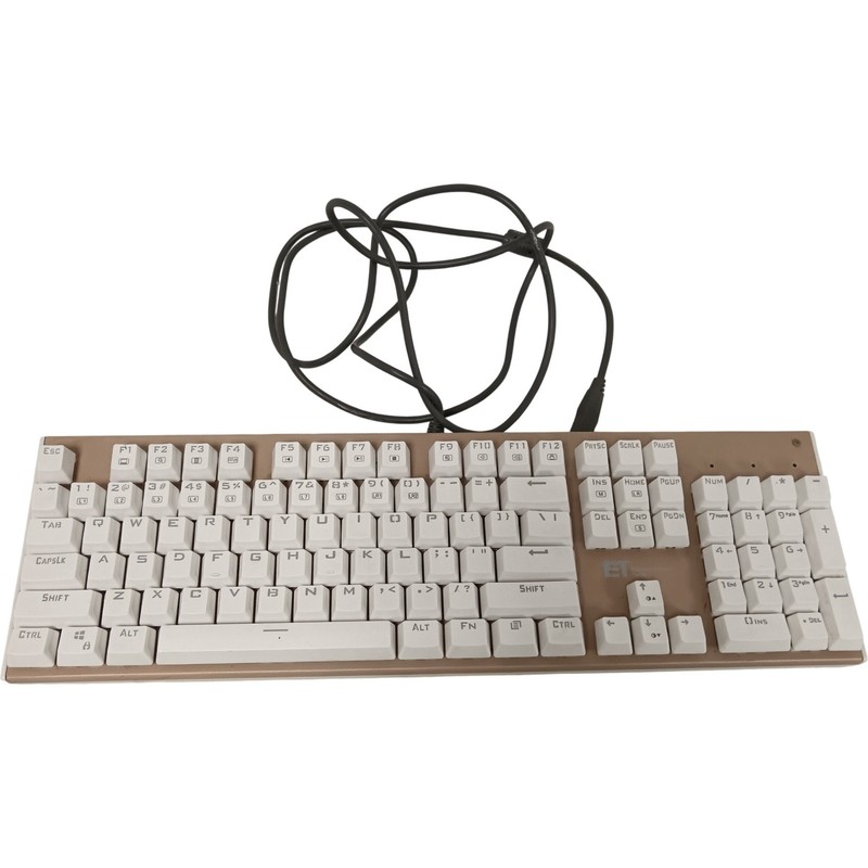 Eastern Times Tech K1 Mechanical Gaming Keyboard Wired White Rose Gold Effect