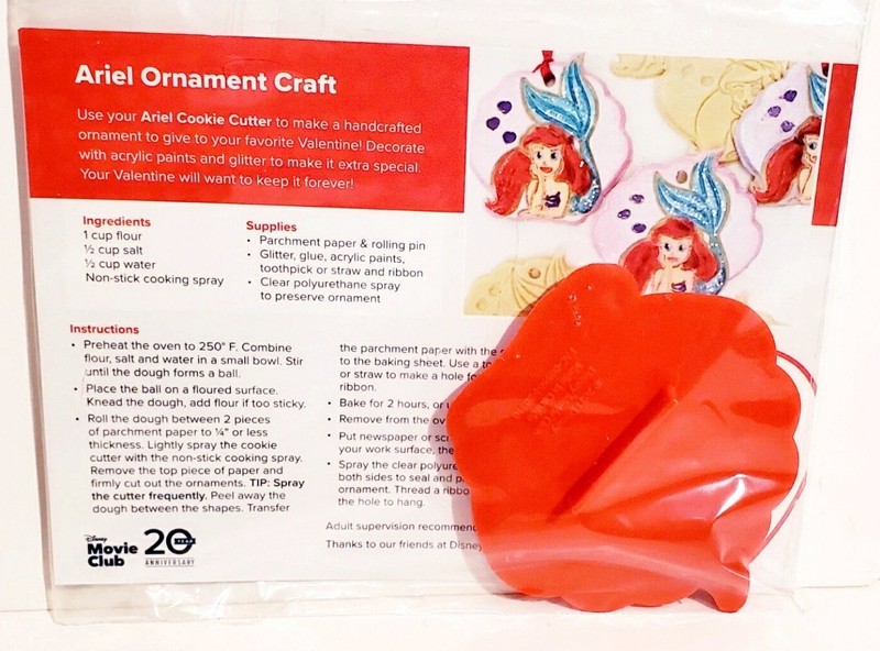 Disney Ariel The Little Mermaid Cookies Valentines Ornament Craft Cookie Cutter 