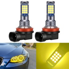 H8 LED Yellow Light Bulbs Angel Eyes Halo Ring For BMW E92 E91 E60 Plug and play