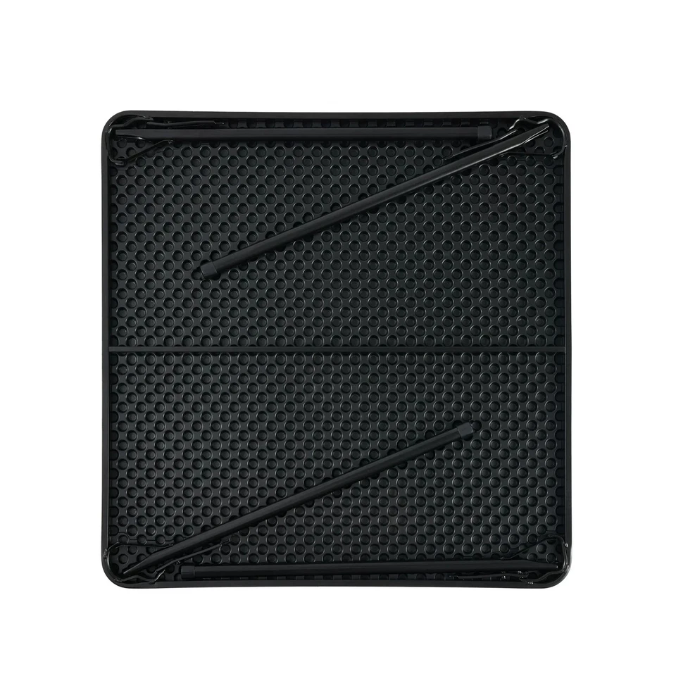 Mainstays 34inch Straight Top Folding Table, Card Table, Black - Image 4 of 4