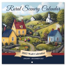 2027 Wall Calendar, 2027 Calendar, Jan - Dec 2027,Rural Landscape Calendar