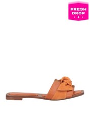 RRP€380 ALEXANDRE BIRMAN Leather Slider Sandals US6 UK3 EU36 Orange Knot Bow