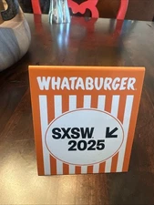 WHATABURGER 75th Anniversary Table Tent SXSW 2025 Museum of Art Pop-Up RARE!!