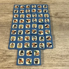 Vintage 1976 Disney Mickey Mouse Plastic Blue Dominoes 27 Piece Lot Vtg Game