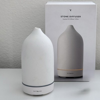 Vitruvi Stone Diffuser Ceramic Essential Oil Diffuser White w/ Box Cord