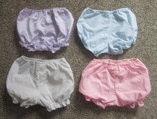 lot 4 VINTAGE BABY DIAPER COVERS 3-12 Mos. Polyester Cotton 2 Lined Doll items