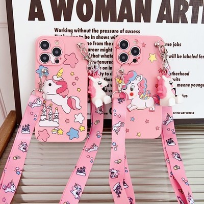 For Huawei Honor Crossbody Strap Unicorn Case Hot Doll Holder Cover With Lanyard