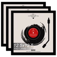 Vinyl Record Frame for the Wall Display Album Cover, Black 12.5 x 12.5 Frame ...