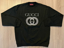 Gucci Logo Embellished Crewneck Jumper sweatshirt black sz L