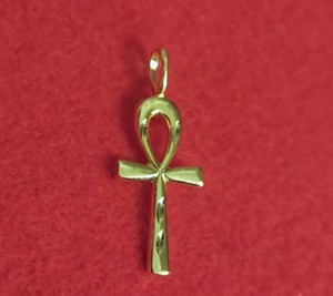 Authentic 14KT GOLD PLATED SMOOTH ANKH CHARM PENDANT - 501